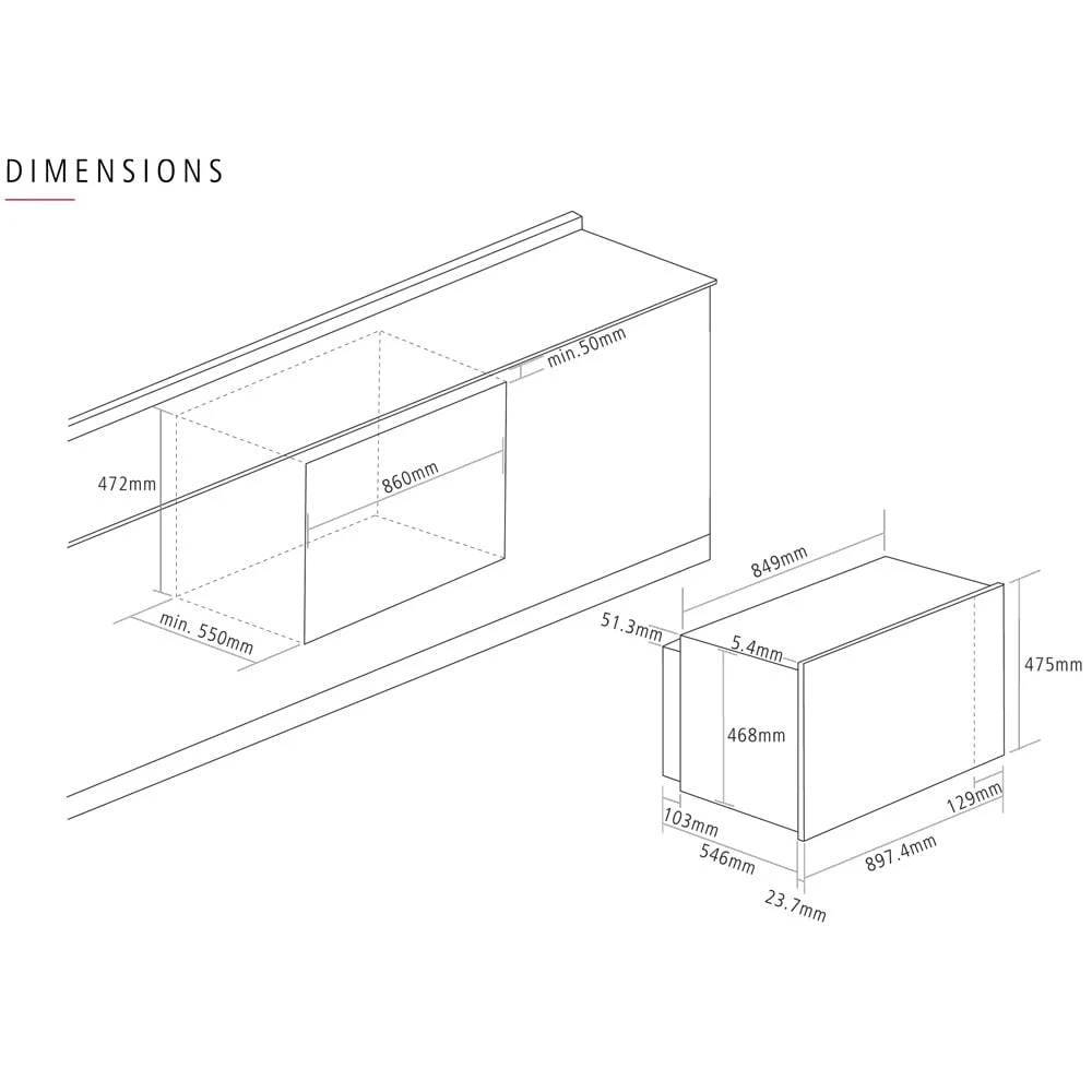 Caple Sense Electric 95L Black Glass Single Oven C2902 6 Caple Sense Electric 95L Black Glass Single Oven C2902 - Image 6