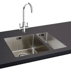 Carron Phoenix Deca 50 0.5 Bowl Stainless Steel Polished Undermount Sink & Waste