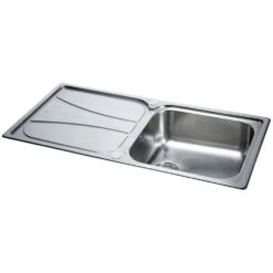 Carron Phoenix Zeta 90 1.0 Bowl Polished Stainless Steel Kitchen Sink & Waste