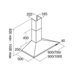Household Goods Shop -Household Goods Shop cda 100cm chimney extractor hood stainless steel ech101ss p25552 155632 image