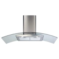 CDA 100cm Curved Glass Extractor Hood - Stainless Steel ECP102SS