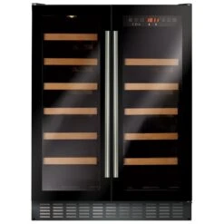 CDA 600mm Freestanding Double Door Under Counter Wine Cooler Black FWC624BL