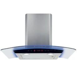 CDA 70cm Curved Glass Extractor Hood With Edge Lighting - Stainless Steel EKP70SS