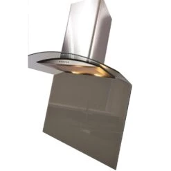 CDA Grey Curved Glass Kitchen Splashback 900x750mm ASG92CGR