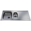 CDA KA22SS 1.5 Bowl Polished Stainless Steel Reversible Kitchen Sink & Waste