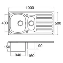 CDA KA22SS 1.5 Bowl Polished Stainless Steel Reversible Kitchen Sink & Waste 9 CDA KA22SS 1.5 Bowl Polished Stainless Steel Reversible Kitchen Sink & Waste -Household Goods Shop cda ka22ss 1 5 bowl polished stainless steel reversible kitchen sink waste p35340 176915 image