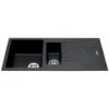 CDA KG74BL 1.5 Bowl Granite Black Reversible Kitchen Sink & Waste