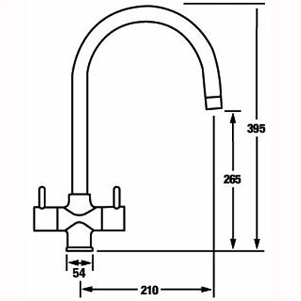 CDA Monobloc Dual Lever Chrome Kitchen Sink Mixer Tap TC55CH 2 CDA Monobloc Dual Lever Chrome Kitchen Sink Mixer Tap TC55CH - Image 2