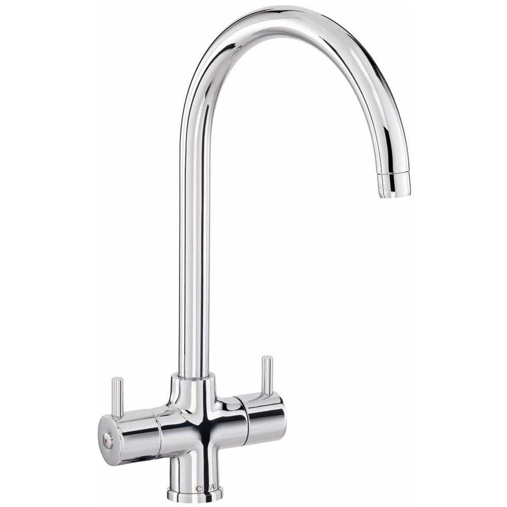 CDA Monobloc Dual Lever Chrome Kitchen Sink Mixer Tap TC55CH 1 CDA Monobloc Dual Lever Chrome Kitchen Sink Mixer Tap TC55CH