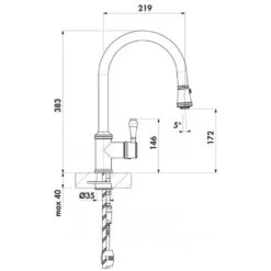 Chambord Augustin Chrome Single Lever Pullout Rinse Kitchen Sink Mixer Tap -Household Goods Shop chambord augustin chrome single lever pullout rinse kitchen sink mixer tap p44664 217019 image