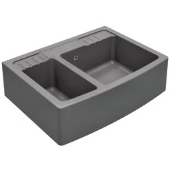Chambord Clotaire III 1.5 Bowl Titanium Grey Granite Kitchen Sink & Waste