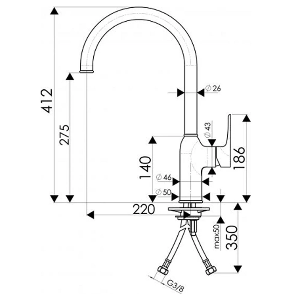 Chambord Emma Old Bronze Single Lever Kitchen Sink Mixer Tap 2 Chambord Emma Old Bronze Single Lever Kitchen Sink Mixer Tap - Image 2