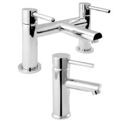 Deva Insignia Chrome Bath & Basin Mixer Taps Pack Set