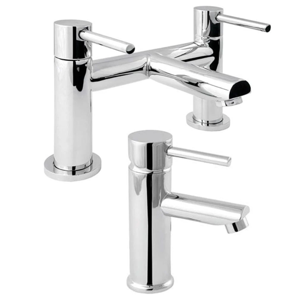 Deva Insignia Chrome Bath & Basin Mixer Taps Pack Set 1 Deva Insignia Chrome Bath & Basin Mixer Taps Pack Set