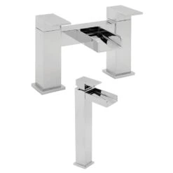 Deva Sparkle Chrome Bath Mixer & Basin Taps Pack Set