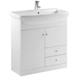 Elation Ikoma Gloss White Modern Floorstanding Base Unit 850mm 29434N/000