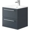 Elation Mito Matt Indigo Modern Wall Hung Vanity Unit 500mm 29509/462