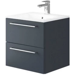 Elation Mito Matt Indigo Modern Wall Hung Vanity Unit 500mm 29509/462