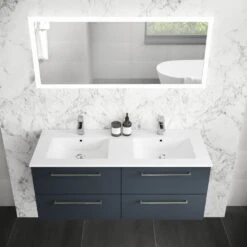 Elation Mito White Modern Slim Ceramic Basin 1200mm - 814