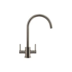 Franke Krios Smokey Chrome Twin Lever Swivel Spout Kitchen Sink Tap KRIOSJSC