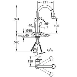 Grohe Parkfield Single Lever Kitchen Sink Mixer Tap 1/2" 30215DC1 -Household Goods Shop grohe parkfield single lever kitchen sink mixer tap 1 2 30215dc1 p33462 164015 image