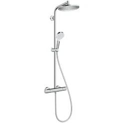 Hansgrohe Crometta S Chrome Showerpipe 240 1jet With Thermostatic Shower Mixer
