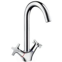 Hansgrohe Logis M32 Chrome Twin Handle Kitchen Sink Mixer Tap 71285000