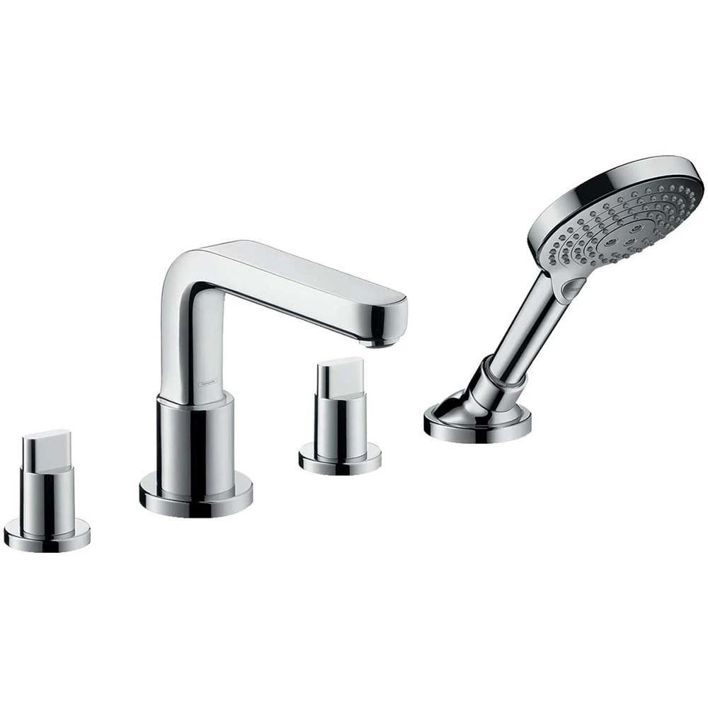 Hansgrohe Metris S Chrome 4-Hole Rim Mounted Bath Mixer Tap With 17.1cm Spout 1 Hansgrohe Metris S Chrome 4-Hole Rim Mounted Bath Mixer Tap With 17.1cm Spout