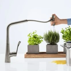 Hansgrohe Metris Select M71 Chrome Pullout Spout Kitchen Sink Mixer Tap 14884000 -Household Goods Shop hansgrohe metris select m71 chrome pullout spout kitchen sink mixer tap 14884000 p32709 159986 image