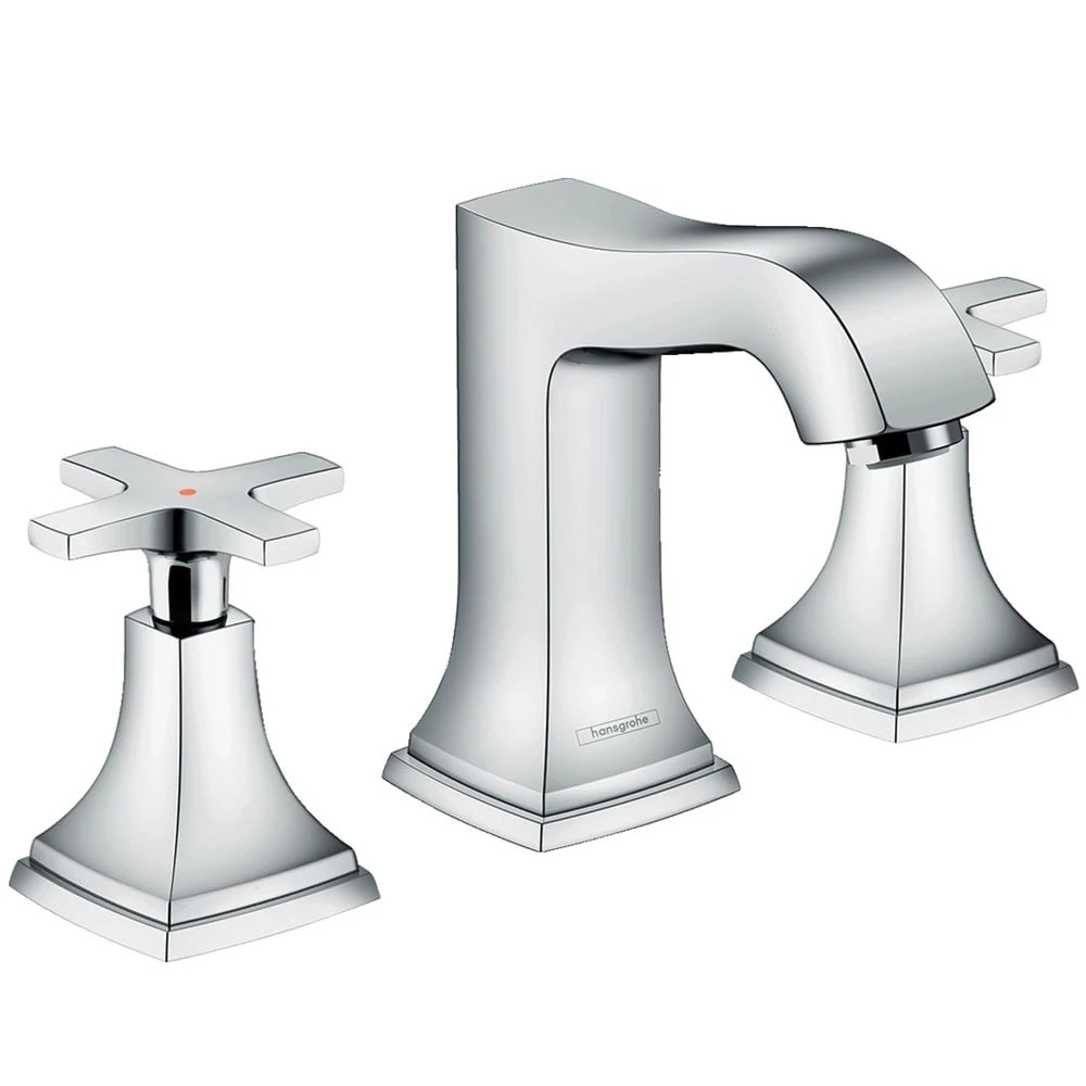 Hansgrohe Metropol Classic Chrome 3-Hole Basin Mixer Tap 110 With Pop-Up Waste 1 Hansgrohe Metropol Classic Chrome 3-Hole Basin Mixer Tap 110 With Pop-Up Waste