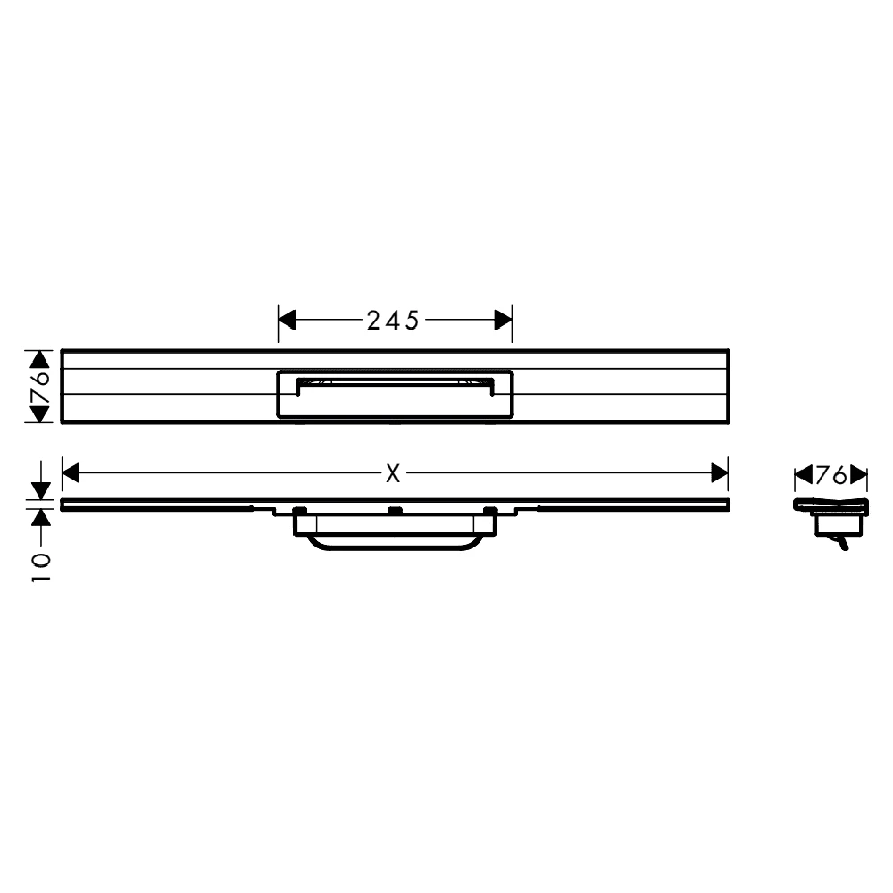 Hansgrohe RainDrain Flex 1000 Brushed Black Chrome Cuttable Wall Mounted Shower Drain Finish Set 2 Hansgrohe RainDrain Flex 1000 Brushed Black Chrome Cuttable Wall Mounted Shower Drain Finish Set - Image 2