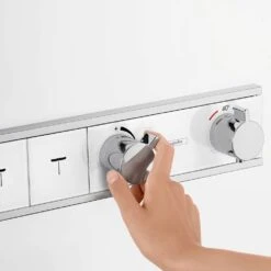 Hansgrohe RainSelect White/Chrome Concealed 4 Outlets Thermostatic Mixer Valve -Household Goods Shop hansgrohe rainselect white chrome concealed 4 outlets thermostatic mixer valve p44110 215551 image