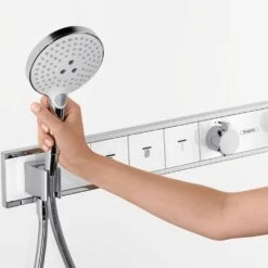 Hansgrohe RainSelect White/Chrome Concealed 4 Outlets Thermostatic Mixer Valve -Household Goods Shop hansgrohe rainselect white chrome concealed 4 outlets thermostatic mixer valve p44110 215555 image