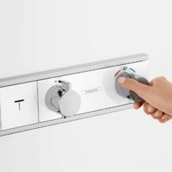 Hansgrohe RainSelect White/Chrome Concealed 4 Outlets Thermostatic Mixer Valve -Household Goods Shop hansgrohe rainselect white chrome concealed 4 outlets thermostatic mixer valve p44110 215556 image