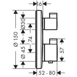 Hansgrohe Round Valve With Raindance (240) Overhead Thermostatic -Household Goods Shop hansgrohe round valve with raindance 240 overhead thermostatic p32432 158840 image