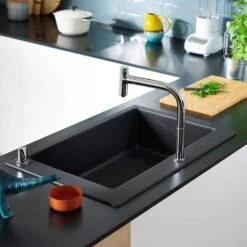 Hansgrohe S510-F660 1.0 Bowl Graphite Black Kitchen Sink 43313170 -Household Goods Shop hansgrohe s510 f660 1 0 bowl graphite black kitchen sink 43313170 p37222 182227 image