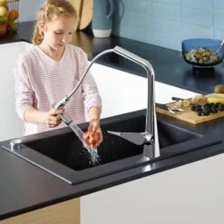 Hansgrohe S510-F660 1.0 Bowl Graphite Black Kitchen Sink 43313170 -Household Goods Shop hansgrohe s510 f660 1 0 bowl graphite black kitchen sink 43313170 p37222 182235 image