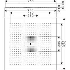 Hansgrohe Showerheaven 970x970mm 3 Jet Overhead Shower Without Lighting -Household Goods Shop hansgrohe showerheaven 970x970mm 3 jet overhead shower without lighting p27951 138983 image