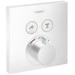 Hansgrohe ShowerSelect Matt White Concealed 2 Outlet Thermostatic Mixer Valve