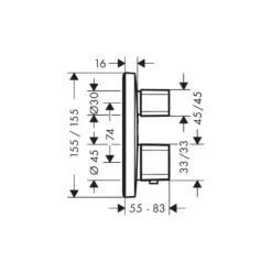Hansgrohe Soft Cube Valve With Croma Select Rail Kit And Exafill Thermostatic -Household Goods Shop hansgrohe soft cube valve with croma select rail kit and exafill thermostatic p32436 158873 image