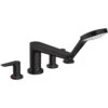 Hansgrohe Talis E Matt Black 4-Hole Rim-Mounted Bath Mixer Tap