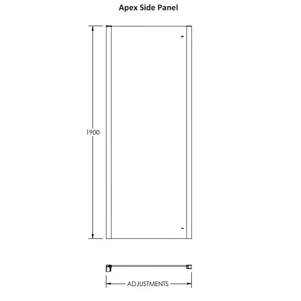 Hudson Reed Apex 800mm Chrome Side Panel 3 Hudson Reed Apex 800mm Chrome Side Panel - Image 3
