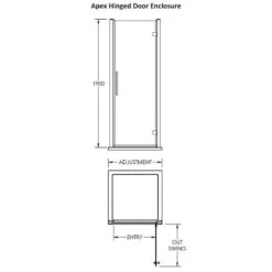 Hudson Reed Apex Chrome Hinged Door Shower Enclosure 760x1000x8mm -Household Goods Shop hudson reed apex chrome hinged door shower enclosure 760x1000x8mm p29263 143908 image