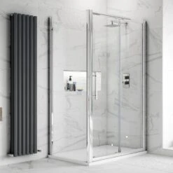 Hudson Reed Apex Chrome Sliding Door Shower Enclosure 1000x1000x8mm