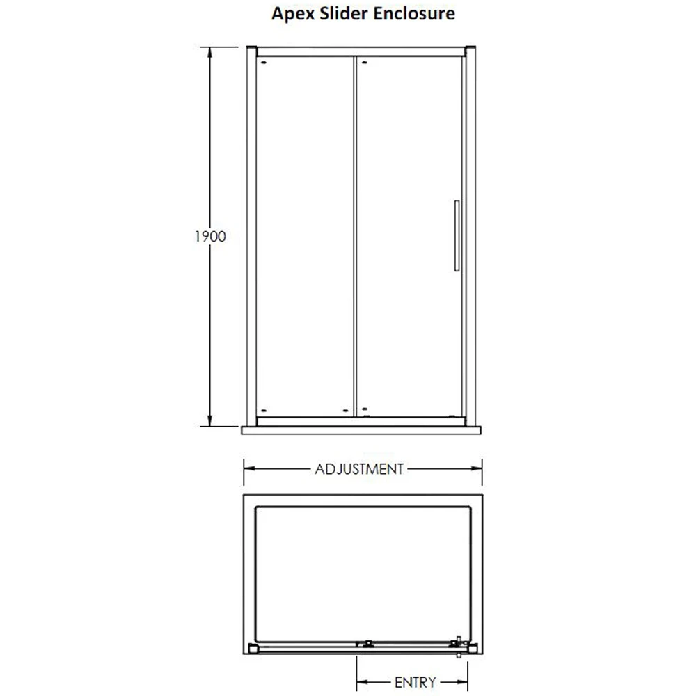 Hudson Reed Apex Chrome Sliding Door Shower Enclosure 1000x900x8mm 4 Hudson Reed Apex Chrome Sliding Door Shower Enclosure 1000x900x8mm - Image 4
