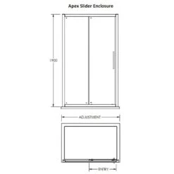 Hudson Reed Apex Sliding Door 1100mm - M1100SS-E8 -Household Goods Shop hudson reed apex sliding door 1100mm m1100ss e8 p28920 142341 image