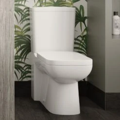 Hudson Reed Arlo White Close Coupled Compact Flush Toilet & Soft Close Seat - CPC027