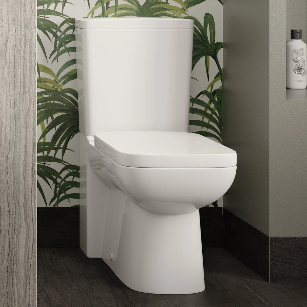 Hudson Reed Arlo White Close Coupled Compact Flush Toilet & Soft Close Seat - CPC027 1 Hudson Reed Arlo White Close Coupled Compact Flush Toilet & Soft Close Seat - CPC027