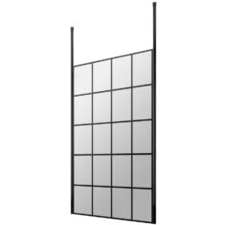 Hudson Reed Black Frame Wetroom Shower Screen & Ceiling Posts 1000x1950x8mm - BFCP10