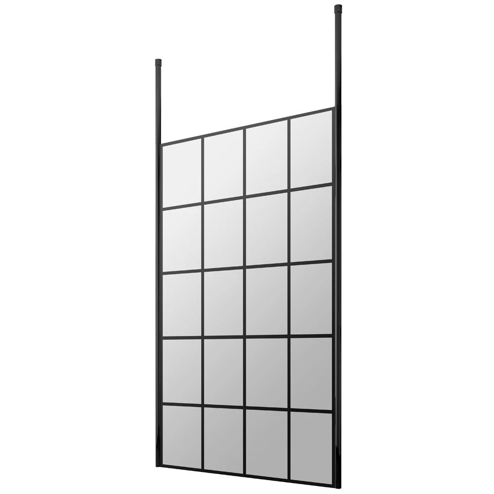 Hudson Reed Black Frame Wetroom Shower Screen & Ceiling Posts 1200x1950x8mm - BFCP12 1 Hudson Reed Black Frame Wetroom Shower Screen & Ceiling Posts 1200x1950x8mm - BFCP12